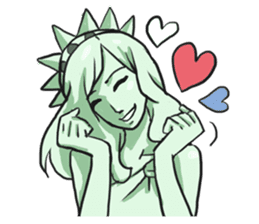 AsB - The Statue Of Liberty Heart Play sticker #7085491
