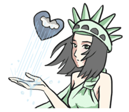 AsB - The Statue Of Liberty Heart Play sticker #7085493