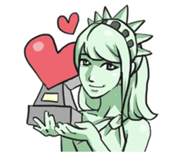 AsB - The Statue Of Liberty Heart Play sticker #7085506