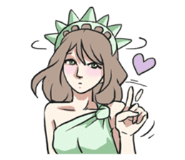 AsB - The Statue Of Liberty Heart Play sticker #7085511