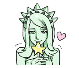 AsB - The Statue Of Liberty Heart Play sticker #7085513