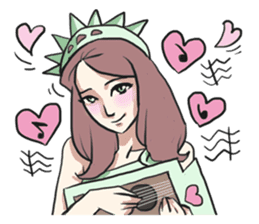 AsB - The Statue Of Liberty Heart Play sticker #7085518