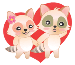 Lovely Raccoon Family(2) sticker #7085539