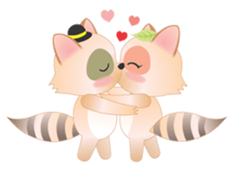 Lovely Raccoon Family(2) sticker #7085553