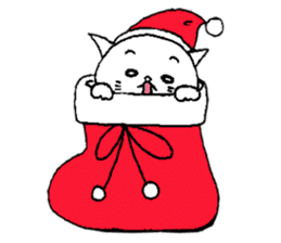 White cat_ X'mas  A Happy New Year sticker #7086245