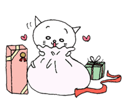 White cat_ X'mas  A Happy New Year sticker #7086250