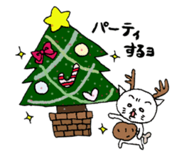 White cat_ X'mas  A Happy New Year sticker #7086255