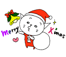 White cat_ X'mas  A Happy New Year sticker #7086256