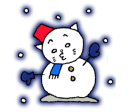 White cat_ X'mas  A Happy New Year sticker #7086267