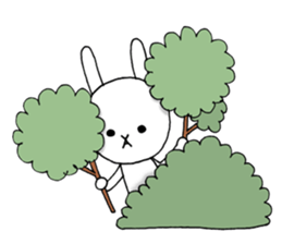 Slovenly white rabbit sticker #7087093