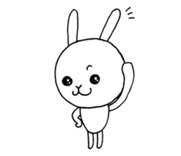 Slovenly white rabbit sticker #7087102