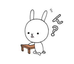 Slovenly white rabbit sticker #7087108