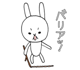 Slovenly white rabbit sticker #7087114