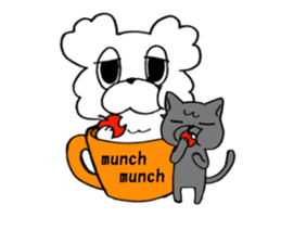 Latte dog & cat(Meloo & Nero) sticker #7087254