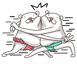 white sumo bear sticker #7088498