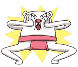 white sumo bear sticker #7088514
