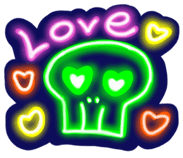 Skeleton sticker of neon. sticker #7088566