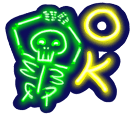 Skeleton sticker of neon. sticker #7088568