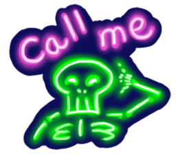 Skeleton sticker of neon. sticker #7088572