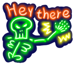 Skeleton sticker of neon. sticker #7088573