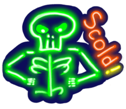 Skeleton sticker of neon. sticker #7088580