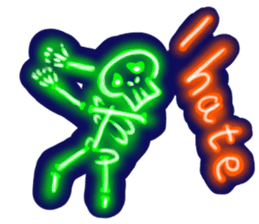 Skeleton sticker of neon. sticker #7088594