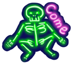 Skeleton sticker of neon. sticker #7088595