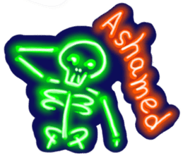 Skeleton sticker of neon. sticker #7088597
