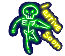 Skeleton sticker of neon. sticker #7088598