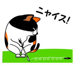 A calico cat in Parutom-town sticker #7088802