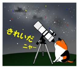 A calico cat in Parutom-town sticker #7088816