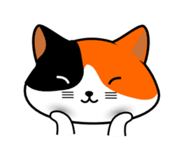 A calico cat in Parutom-town sticker #7088829