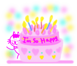 White cat and White fruit from Okinawa. sticker #7089491