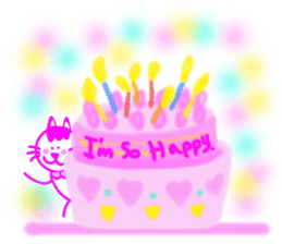 White cat and White fruit from Okinawa. sticker #7089491