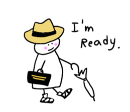 White cat and White fruit from Okinawa. sticker #7089498