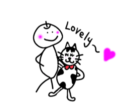 White cat and White fruit from Okinawa. sticker #7089503