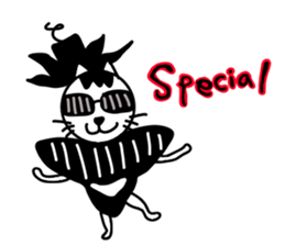 White cat and White fruit from Okinawa. sticker #7089508