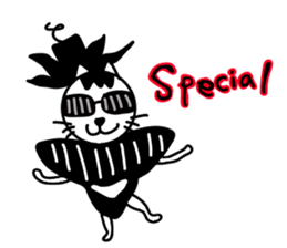 White cat and White fruit from Okinawa. sticker #7089508