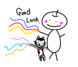 White cat and White fruit from Okinawa. sticker #7089509