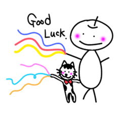 White cat and White fruit from Okinawa. sticker #7089509