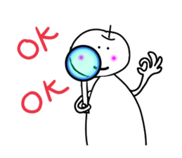 White cat and White fruit from Okinawa. sticker #7089511