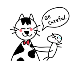 White cat and White fruit from Okinawa. sticker #7089516