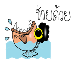 Monster fish sticker #7090398