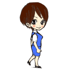 around thirty Female employee  Stamp