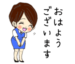 around thirty Female employee  Stamp sticker #7092280