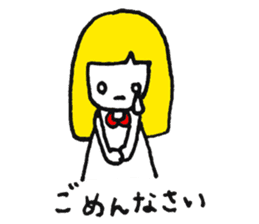 Expressionless girl KINCO sticker #7092928