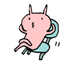 Rabbit of datsuryoku-kei (ennui-style) sticker #7094290