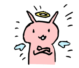 Rabbit of datsuryoku-kei (ennui-style) sticker #7094294