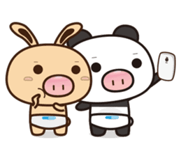 Pig Bunny Baby & Pig Bear III(True love) sticker #7094603