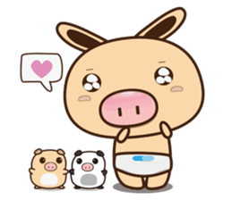 Pig Bunny Baby & Pig Bear III(True love) sticker #7094605